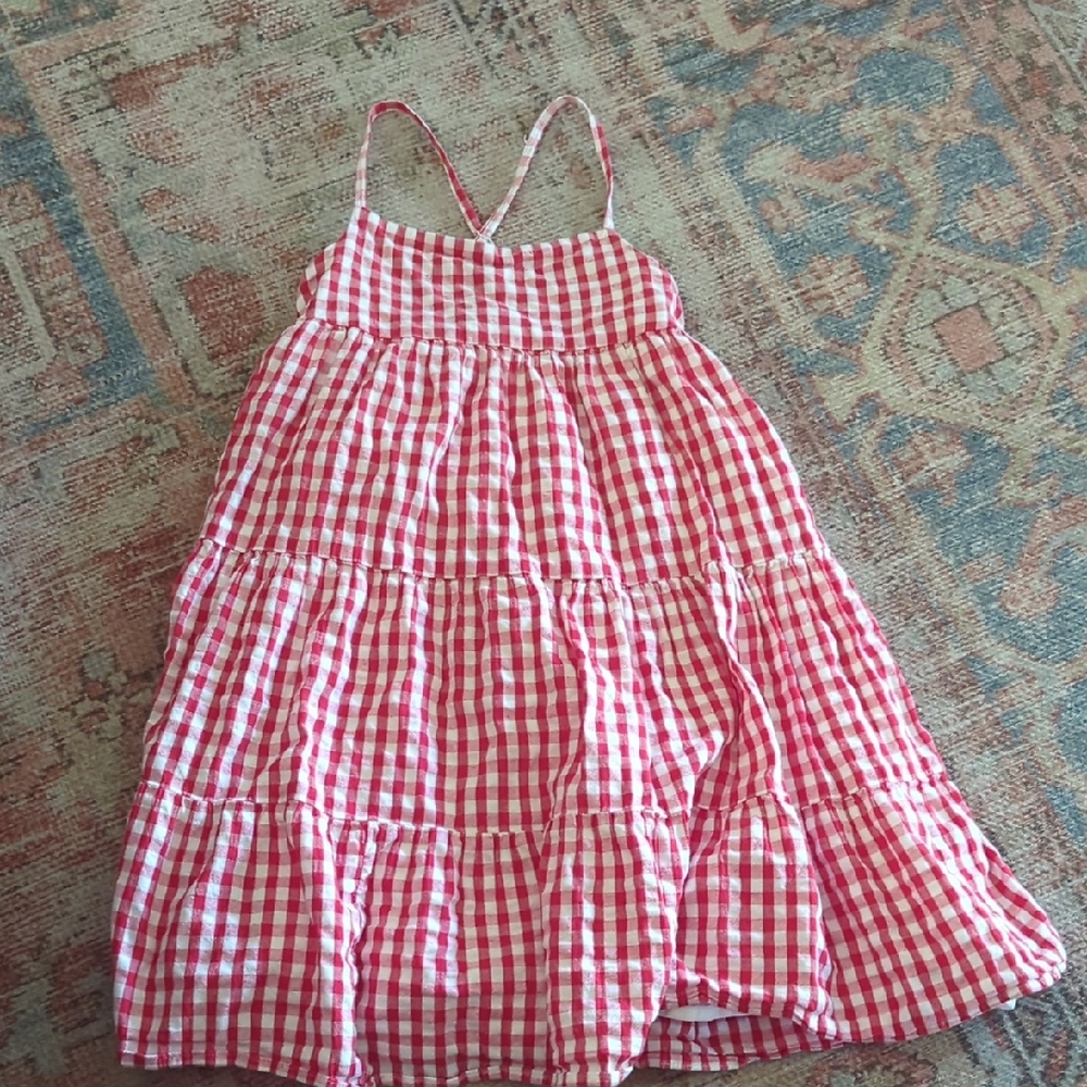 GAP Red and White Checkered Kids Casual Dress
